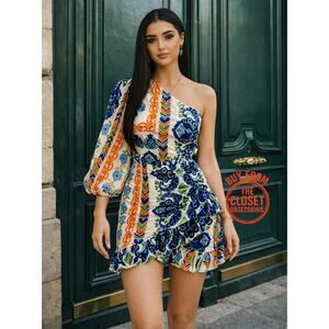 MANGO Asymmetrical One Shoulder Mini Dress NWT